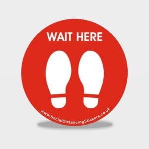 Wait Here - Social Distancing Floor Stickers
